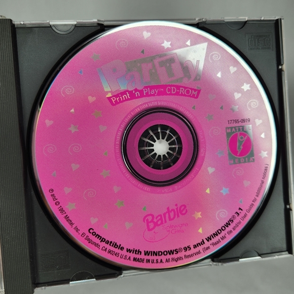 Vintage 1997 Barbie Print 'n Play CD-ROM PC Design Creator Game - Picture 3 of 4